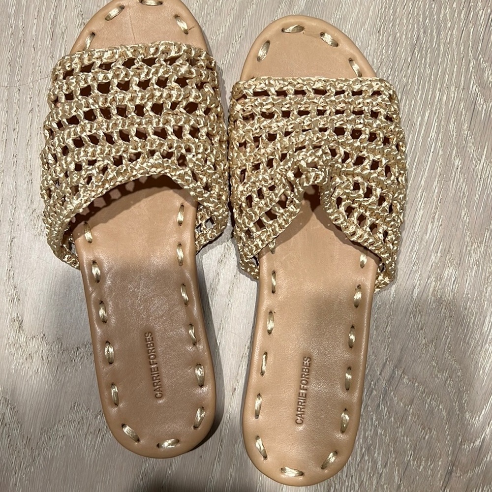 Carrie Forbes gold sandal